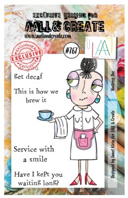 #767 Waitress Dee clear stamp - Stämpelset med servitris från Janet Klein AALL & Create A7
