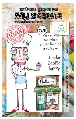 #770 Baker Dee clear stamp set from Janet Klein AALL & Create A7