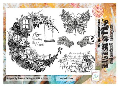 #772 Magical realm clear stamp set from Dominic Philips AALL & Create A4