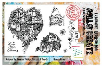 #775 Hearty home clear stamp set - Stämpelset med detaljerade husstämplar från Dominic Phillips AALL & Create A5
