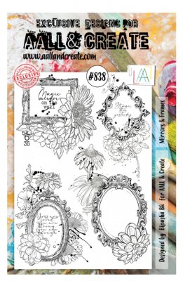 #838 MIRRORS AND FRAMES clear stamp set - Stämpelset med ramar och speglar från Bipasha BK AALL & Create A5