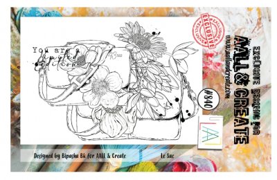 #840 LE SAC purse bag clear stamp - Väskstämpel från Bipasha BK AALL & Create A7