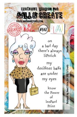 #847 MARTHA JOY old lady clear stamp set - Stämpelset med tant kvinna från Janet Klein AALL & Create A7