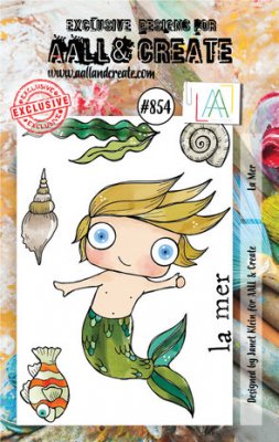 #854 LA MER ocean merman mermaid Stamp Set from Janet Klein AALL & Create A7
