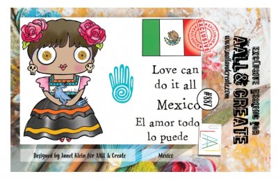 #887 MEXICO girl clear stamp set from Janet Klein AALL & Create A7