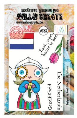 #888 NETHERLANDS girl clear stamp set from Janet Klein AALL & Create A7