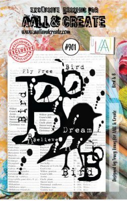 #901 BIRD & B texture clear stamp from Tracy Evans AALL & Create A7