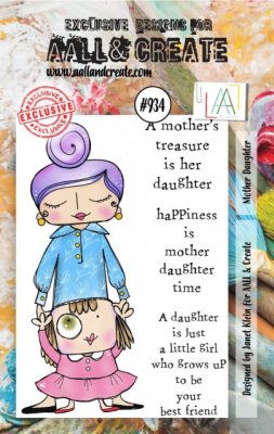 #934 MOTHER DAUGHTER clear stamp set - Stämpelset med mamma och dotter från Janet Klein AALL & Create A7