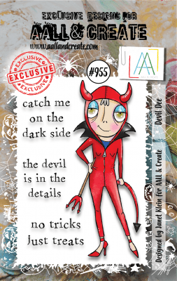DEVIL DEE Halloween clear stamp set - Stämpelset från Janet Klein AALL & Create A7