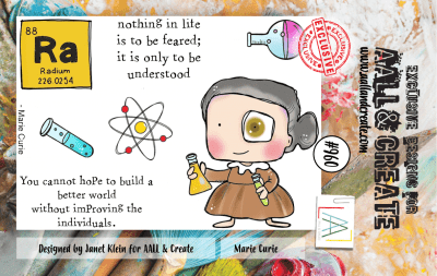 MARIE CURIE clear stamp set from Janet Klein AALL & Create A7
