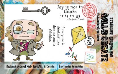 BENJAMIN FRANKLIN clear stamp set - Stämpelset från Janet Klein AALL & Create A7