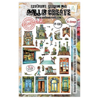 HELLO NEIGHBOUR house clear stamp set from AALL & Create A5
