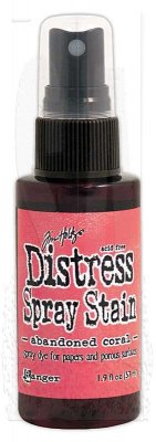 distress spray stain, abandoned coral, tim holtz
