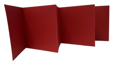 Red accordion cardstock - Rött dragspelsalbum 11,5x69 cm