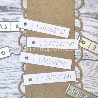 1 2 3 4 ADVENTTAGstansmallar från Gummiapan ca 50,5 x 10 mm per stans