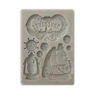 ADVENTURE songs of the sea mould - Gjutform med skepp och havstema från Stamperia A6