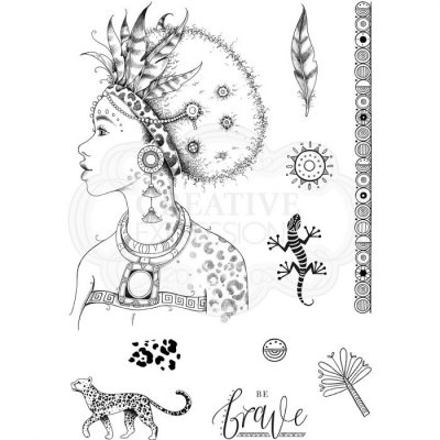African queen clear stamp set from Pink ink design A5