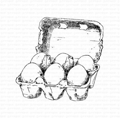 Äggkartong - Stämpel från Gummiapan 4,8x4,6 cm
