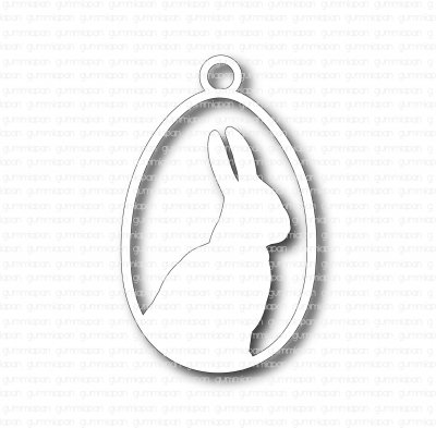 Ägg med kanin (Egg with rabbit bunny die) - Stansmall från Gummiapan 3,1x5 cm