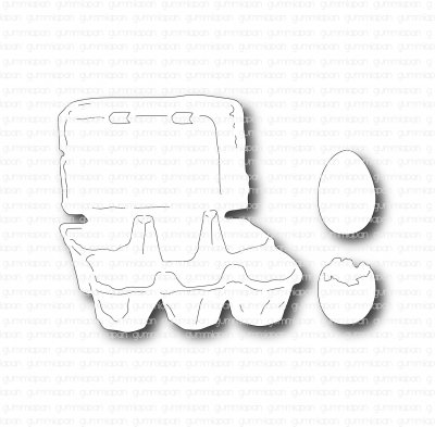 Ägg och äggkartong (Eggs and egg carton die set) - Stansmallar från Gummiapan ca 65x63 mm, 15x22 mm, 15x18 mm