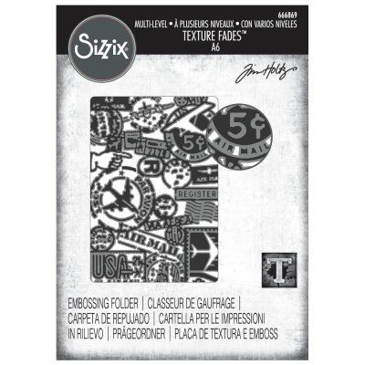 AIRMAIL vault embossing folder - Embossingfolder med flygposttema från Tim Holtz Sizzix