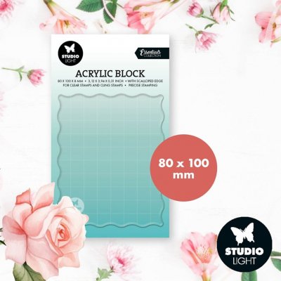 ACRYLIC BLOCK - Akrylkloss för stämplar från Studio Light 8x10 cm