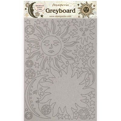 Alchemy Sun and Moon Greyboard - Sol och måne från Stamperia A4