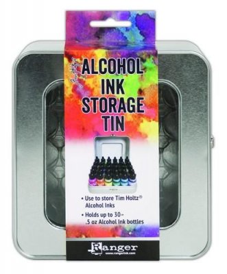 Alcohol ink storage tin - Förvaringslåda för t ex alkoholbläck, stickles m m från Tim Holtz / Ranger ink