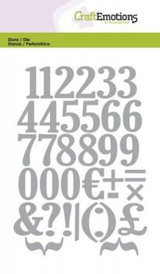 Numbers die set - Stansmallar med siffror från Craft Emotions A6