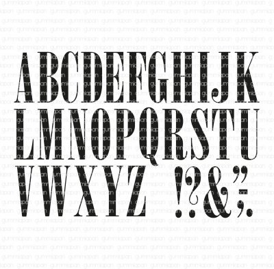 Alphabet KÖLN rubber stamp set - Stämpelset med bokstäver alfabet från Gummiapan ca 3,8 cm höga