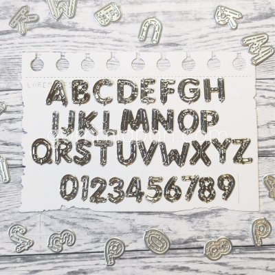 ALPFABET with balloon letters die set from Gummiapan height approx 16 mm