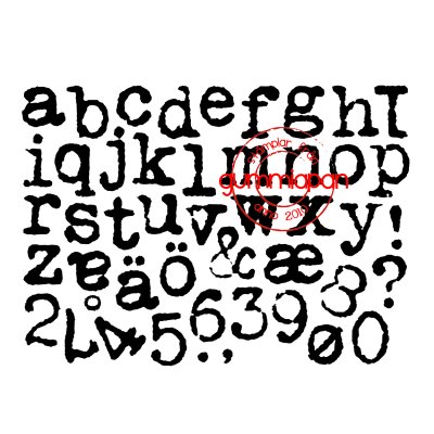Alphabet and numbers stamp - Stämel med alfabet och siffror från Gummiapan ca 2-2,6 cm höga