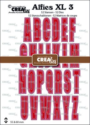 ALFIES ALPHABET DIE SET XL - Stora bokstävsstansmallar från CreaLies 5,5 cm höga