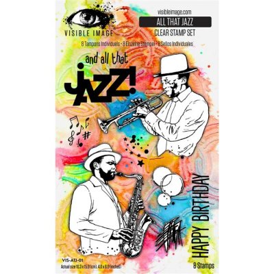 ALL THAT JAZZ clear stamp set - Stämpelset med musiktema från Visible image A6
