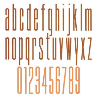 FÖRBESTÄLLNING - Alphanumeric stretch lowercase and numbers die set - Avlånga bokstavs- och sifferstansmallar från Tim Holtz / S