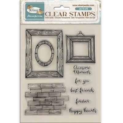 ALTEREGO FRAMES clear stamp set - Stämpelset med ramar från Stamperia A5