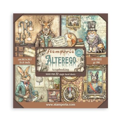 ALTEREGO single faced paper pad 8x8 from Stamperia 20x20 cm