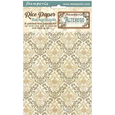 ALTEREGO rice paper 8 pc - Rispapper från Stamperia A6
