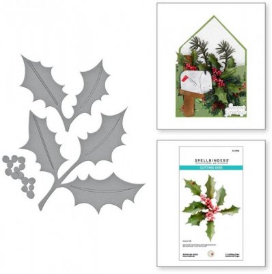 American Holly Etched Dies - Järneksbladstansmallar från Spellbinders