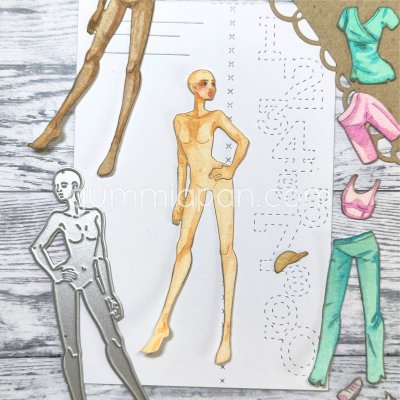 AMY paper doll die from Gummiapan ca 41x106 mm