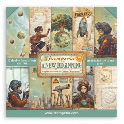 A NEW BEGINNING double-sided paper pack 12x12 from Stamperia 30x30 cm