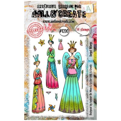 ANGEL WINGS clear stamp set - Stämpelset med änglar från Autour de Mwa AALL & Create A6