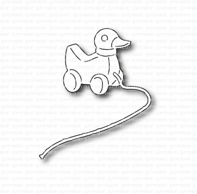 Duck on wheels toy die from Gummiapan 2,72x3,17 cm