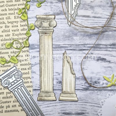 ANTIQUE PILLAR die set from Gummiapan ca 23 x 87 mm, 19,5 x 50,5 mm