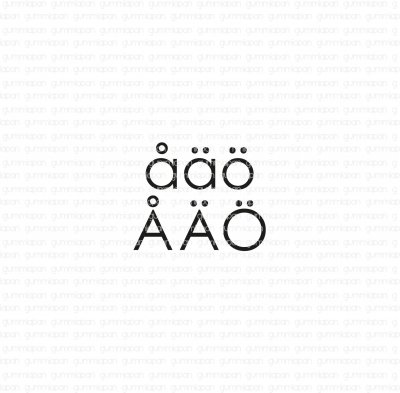 å ä ö for alphabet BERLIN alfabet bokstäver stämpelset från Gummiapan 17-21 mm höga