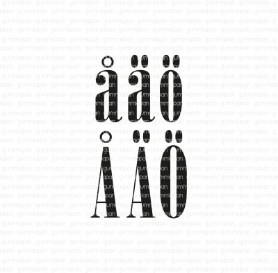å ä ö for alphabet KÖLN from Gummiapan 3,6-4,7 cm high