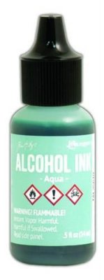 Aqua alcohol ink - Alkoholbläck från Tim Holtz / Ranger ink 14 ml