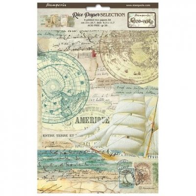 Around the World Rice Paper Selection from Stamperia A4