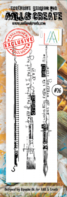 Art brushes borders clear stamp set - Stämplar med penslar och textur från Aall & Create
