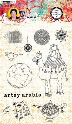 FÖRBESTÄLLNING - Artsy Arabia clear stamp set 60 - Stämpelset med kamel från Art by Marlene / Studio Light